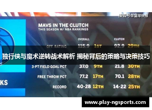 独行侠与魔术逆转战术解析 揭秘背后的策略与决策技巧